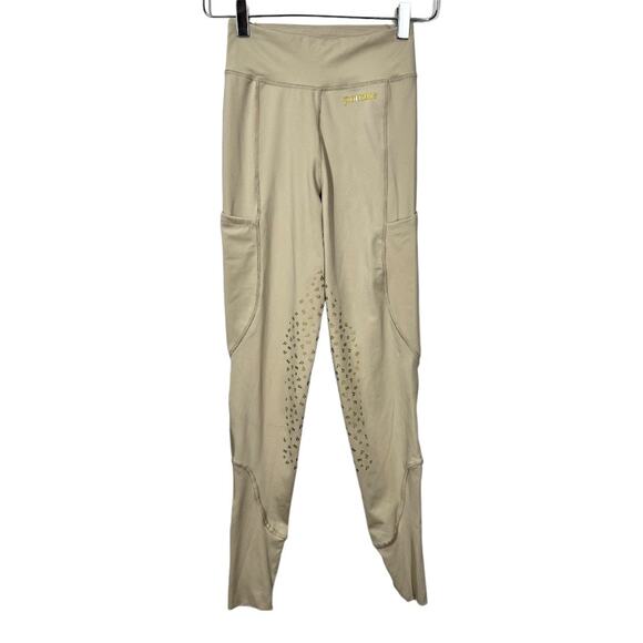 Pomme Equestrian Millie Cobblestone Bling Riding Leggings XS Knee Grip Pockets - Picture 3 of 11